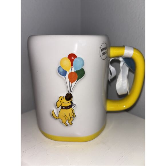 NEW Rae Dunn Disney Pixar Up Doug Dog "Adventure Is Out There" Mug Balloons - Picture 1 of 4